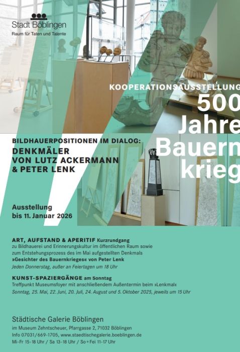 Kooperationsausstellung 500 Jahre Bauernkrieg – Bildhauerpositionen im Dialog: Denkmäler von Lutz Ackermann & Peter Lenk