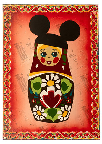 Georg Barinov: Ivan Mouse, 140x100cm, 2018, Mixed Media