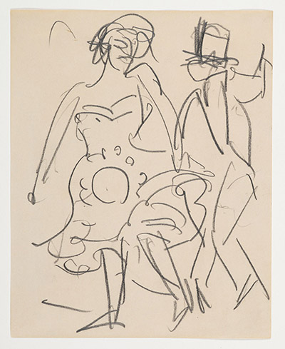Ernst Ludwig Kirchner, Paar beim Tanz (im Variété), um 1911, Staatliche Kunsthalle Karlsruhe