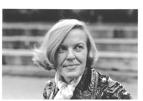 Auf dem Bild sieht man das Gesicht von Ingeborg Bachmann in Nahaufnahme - Foto von 1969